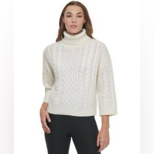 Calvin Klein White Cable Knit Sweater